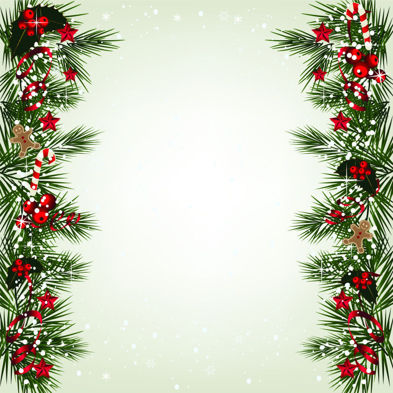 圣诞树装饰的新年矢量背景