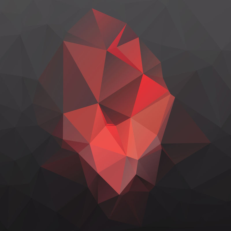 矢量抽象红色立体几何三角背景