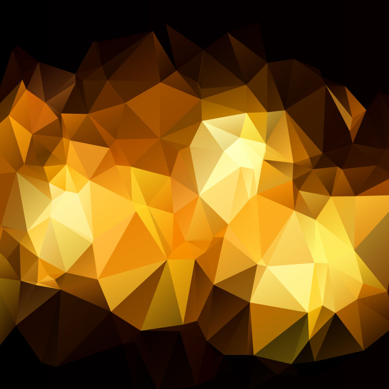 矢量黄色渐变立体三角抽象背景