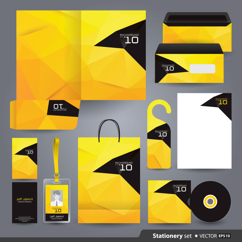 黄色图案的商业宣传形象矢量设计