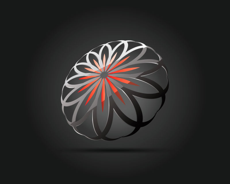 创意玻璃球形花纹logo矢量图