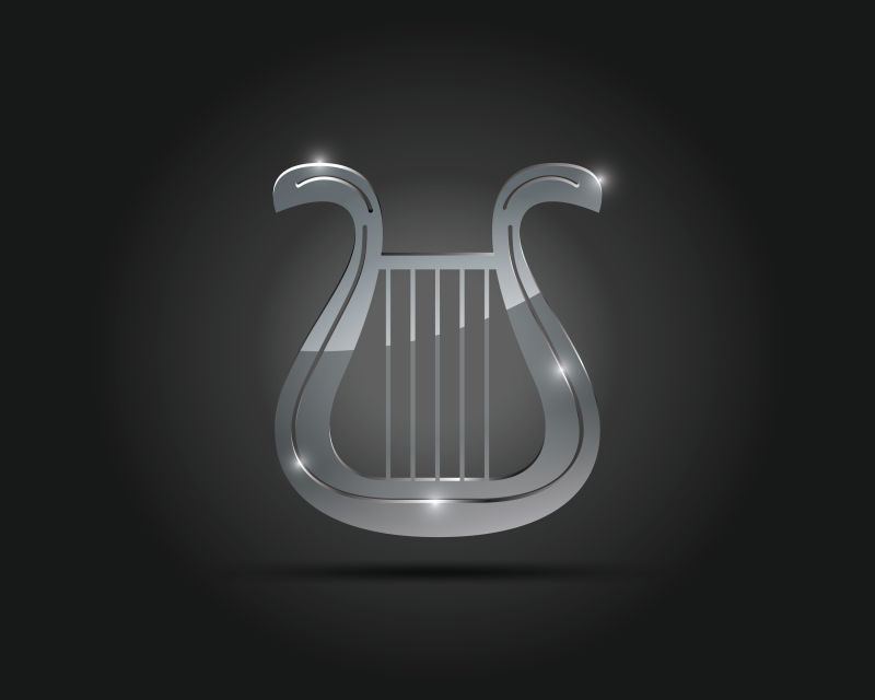 矢量玻璃竖琴logo
