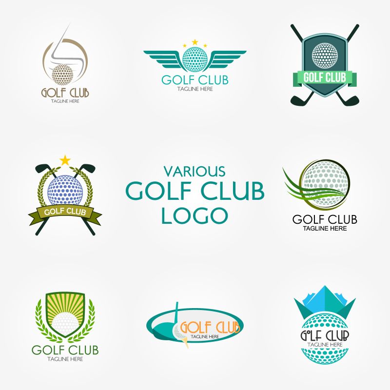 高尔夫俱乐部矢量标志设计
