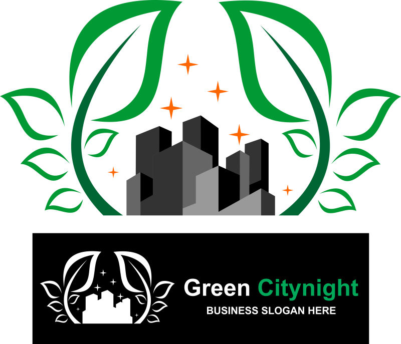 绿色城市标矢量志创意logo设计