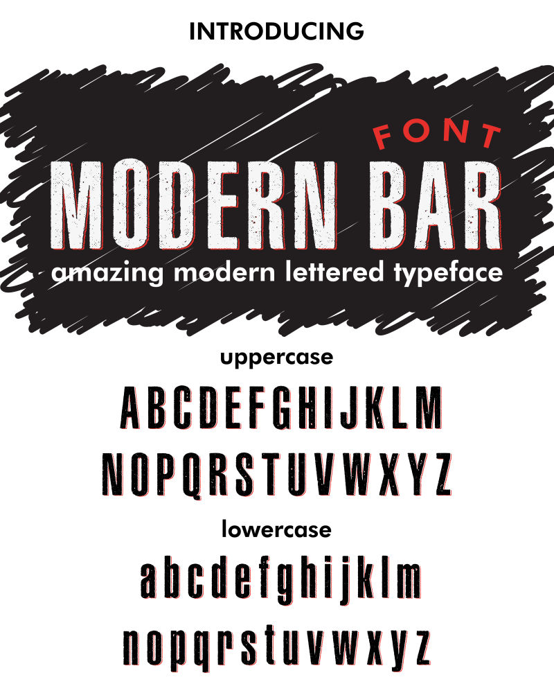 矢量现代酒吧字体
