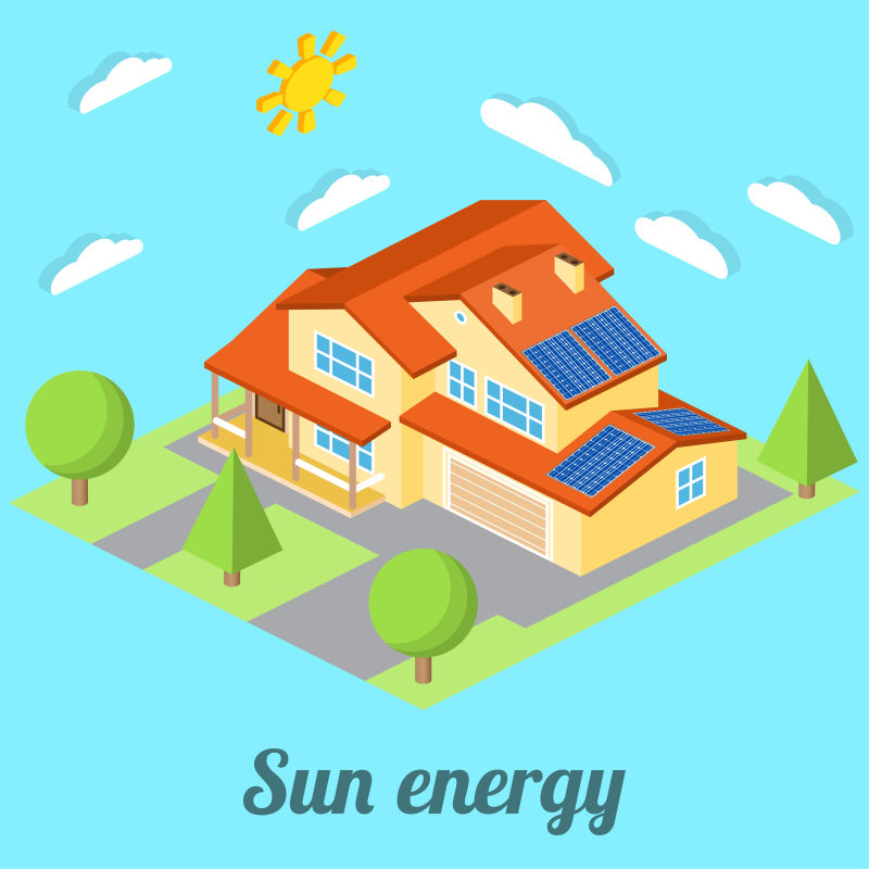 太阳能在住宅方面的利用矢量