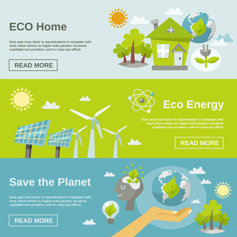 生态替代绿色能源矢量