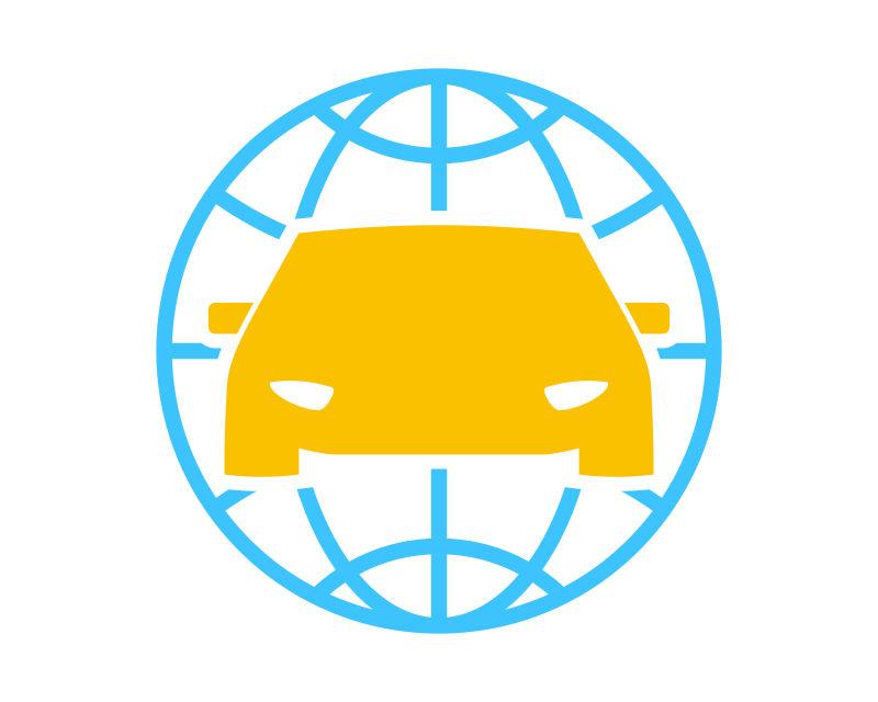 全球汽车运输驱动经销商形象图标矢量