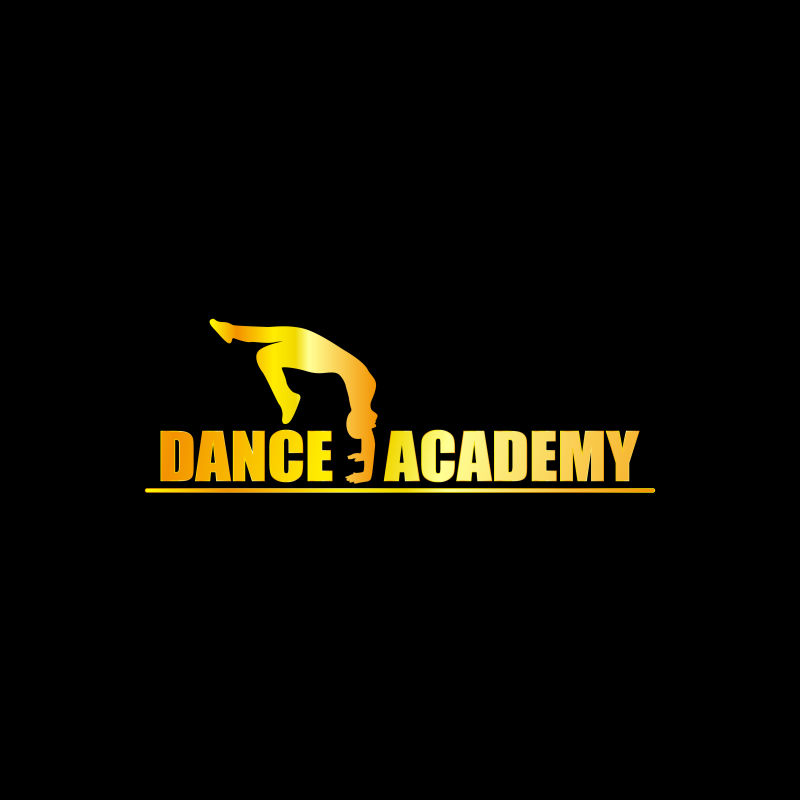 金色的后空翻的人矢量舞蹈学院logo设计