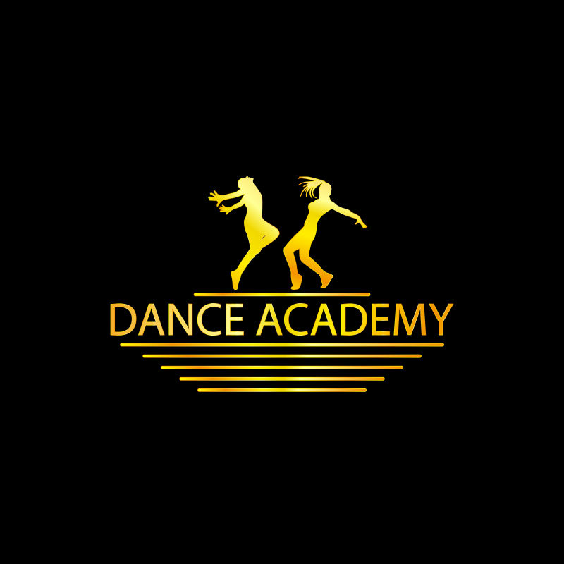 跳双人舞的美女矢量舞蹈学院logo设计