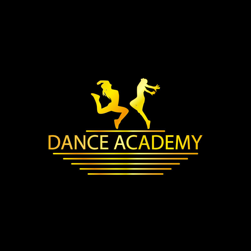 跳双人舞的美女 矢量舞蹈学院logo设计