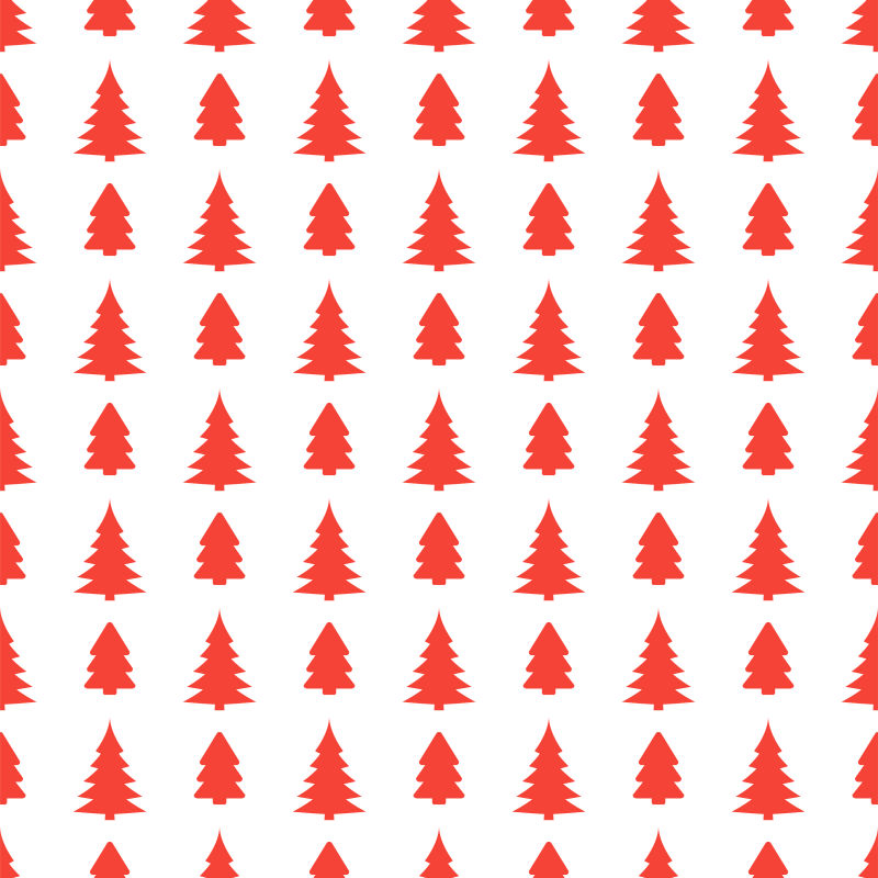 矢量假日无缝模式圣诞树和雪花