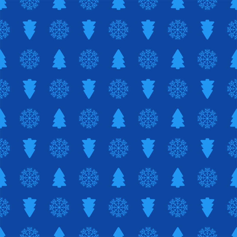 假日无缝模式圣诞树和雪花矢量