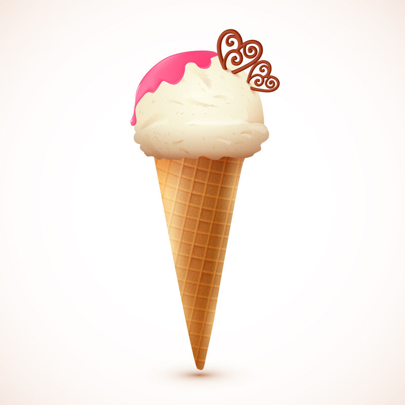 矢量冰淇淋创意平面插图