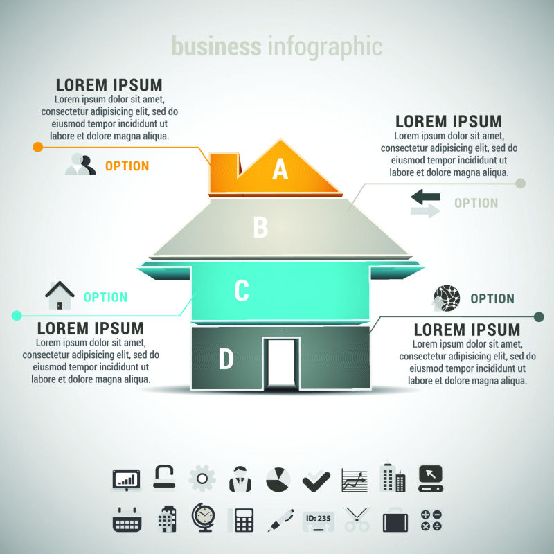 创意矢量房地产信息概念图表设计