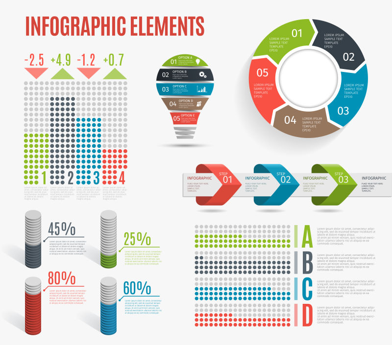 矢量一套丰富多彩的商业信息