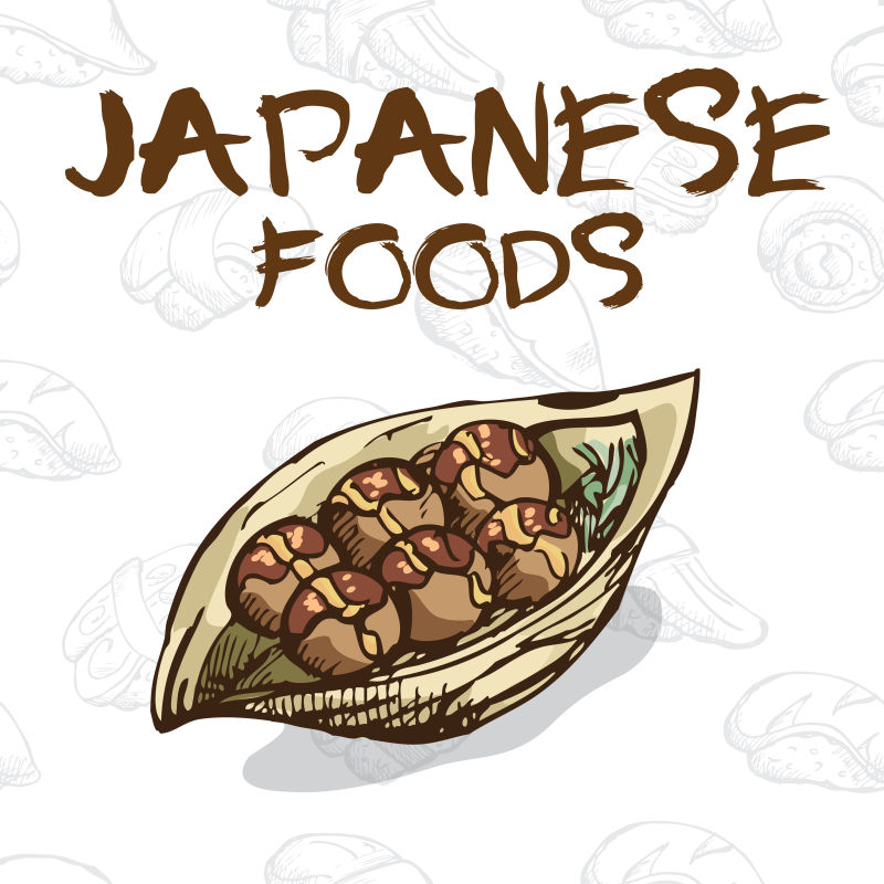 矢量日本料理美食