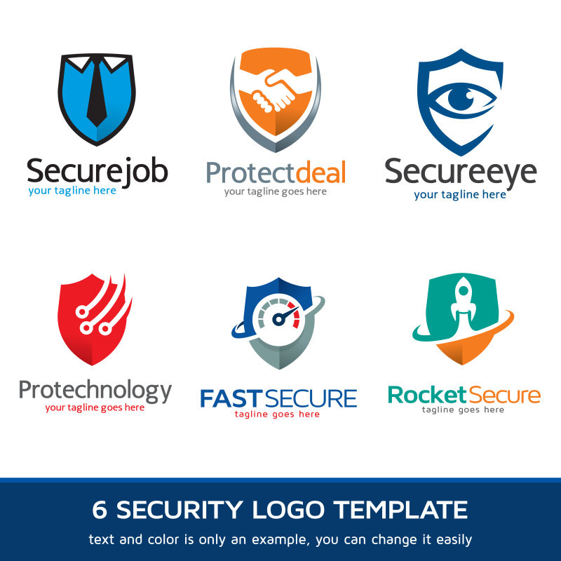 安全防护标识矢量创意logo设计