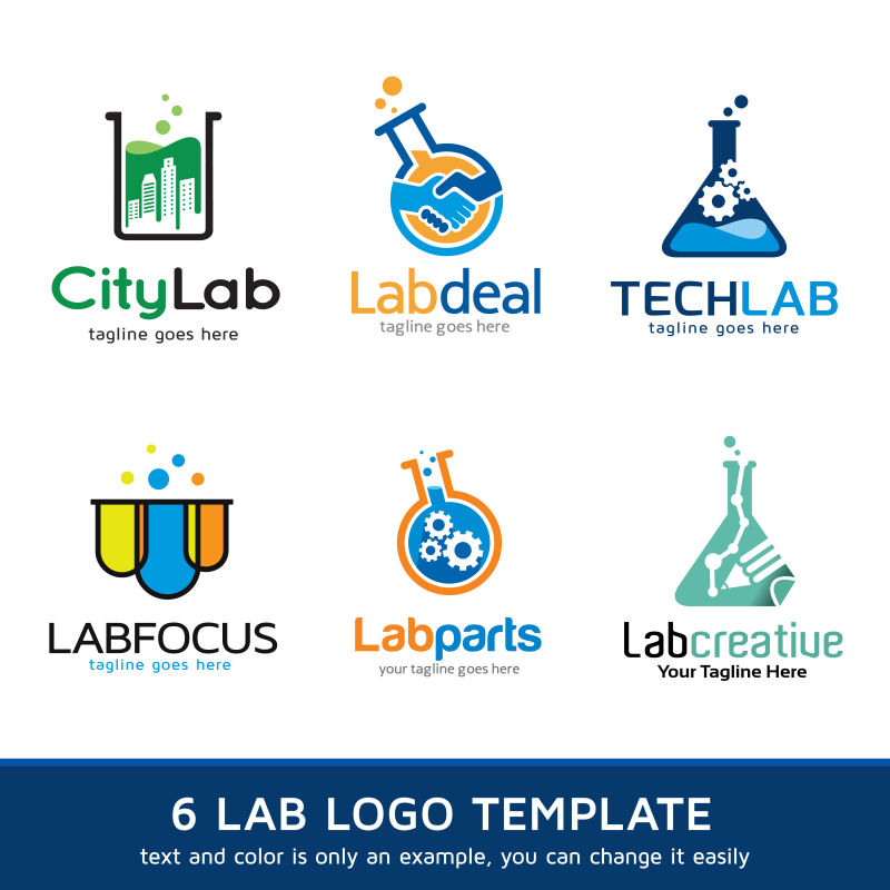 彩色实验室标志矢量创意logo设计