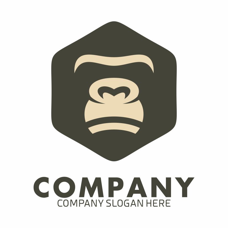 矢量大猩猩头像logo设计