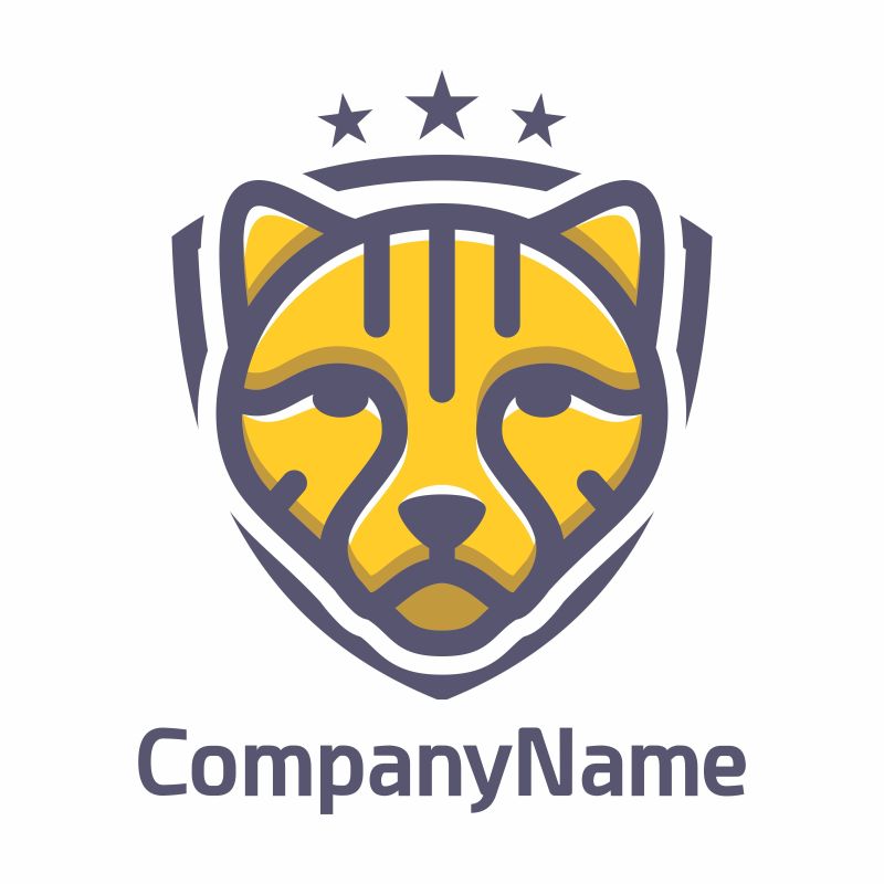 矢量豹子头像logo设计