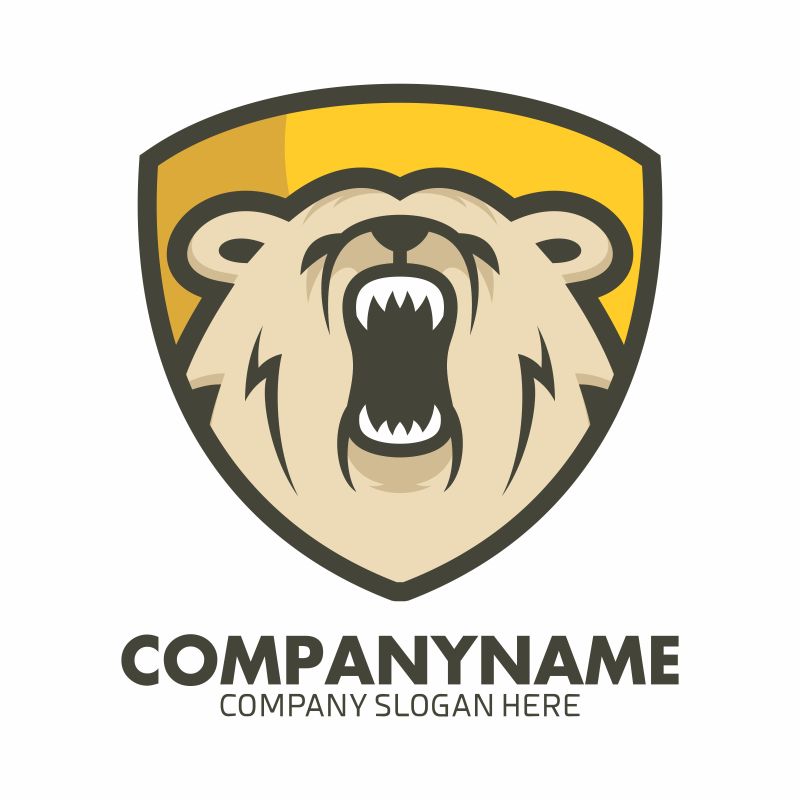 矢量狗熊头像logo设计