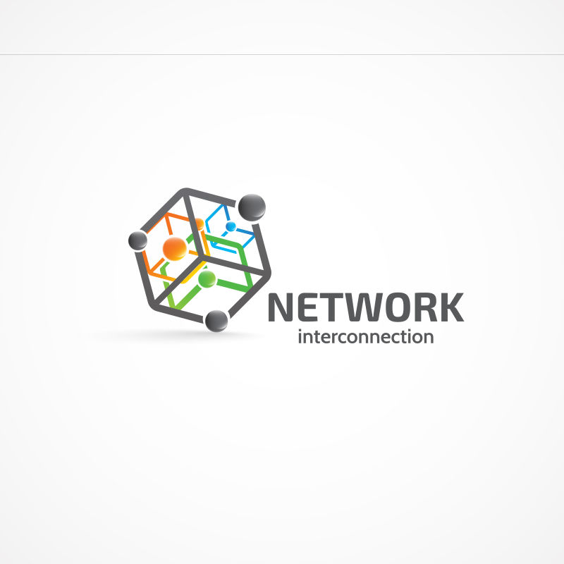 互相连接的网络信息矢量创意logo设计