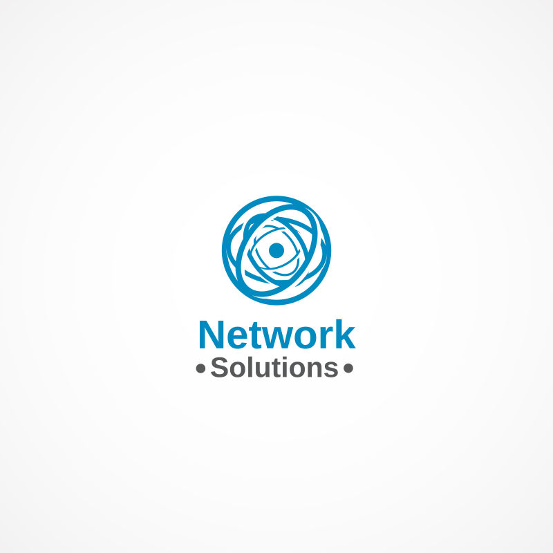 蓝色网络信息矢量创意logo设计