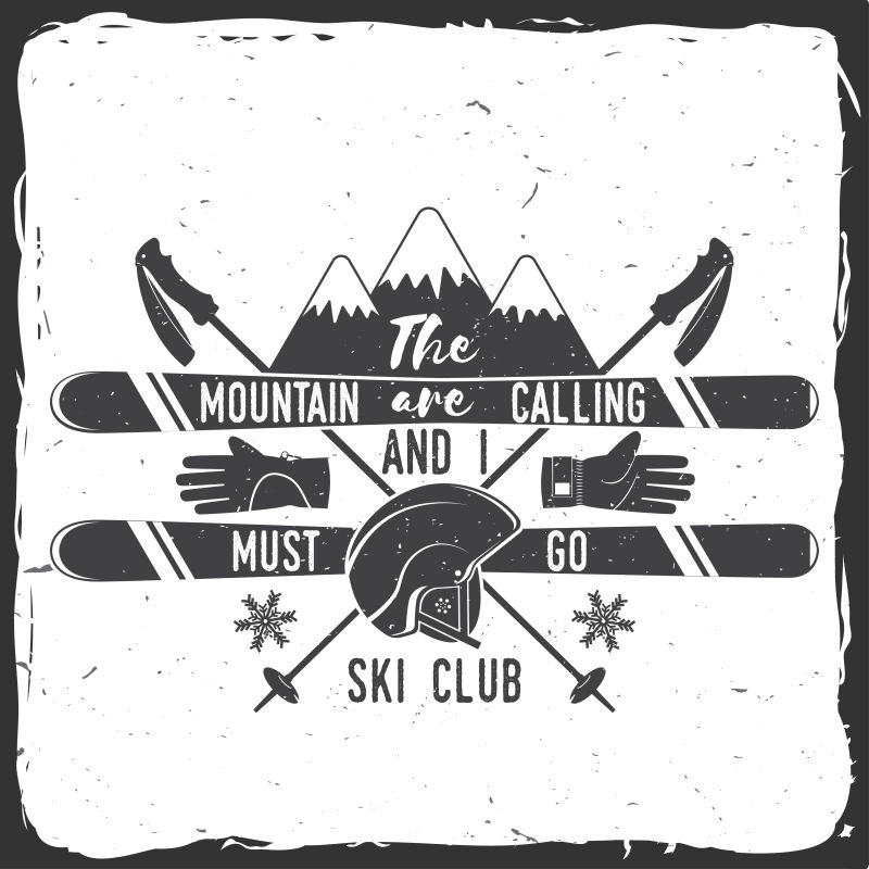 滑雪俱乐部矢量创意logo设计