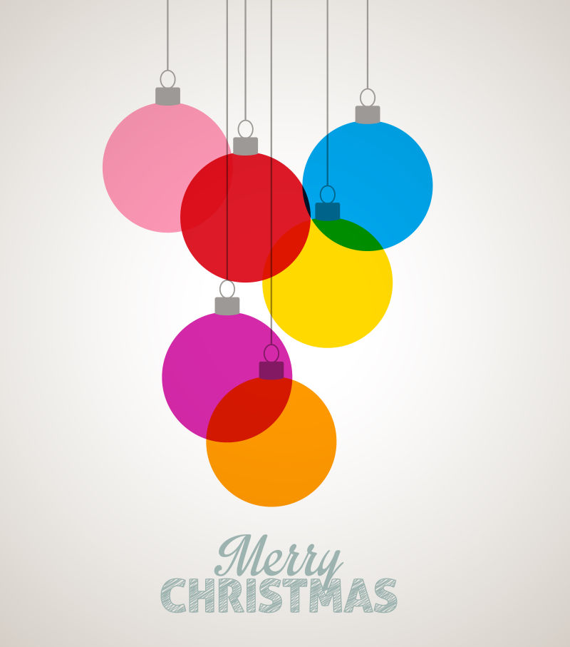 圣诞节的彩色装饰球矢量圣诞元素背景