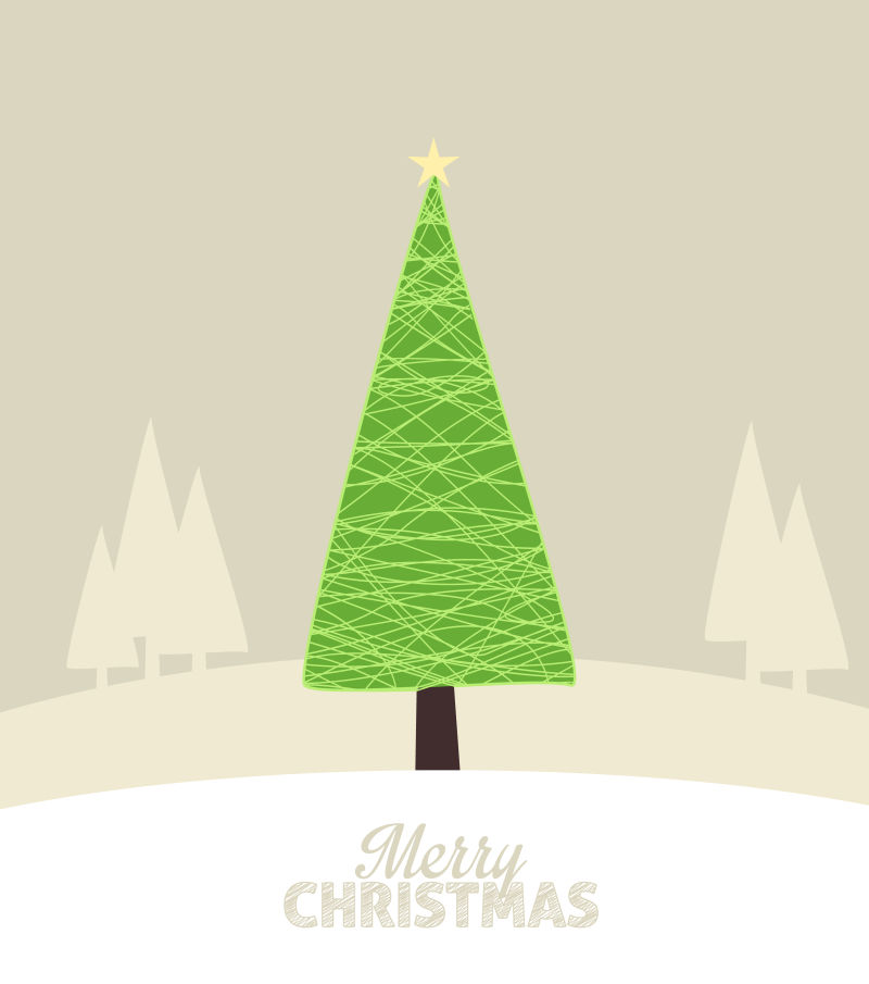 绿色的圣诞树插图矢量圣诞元素背景