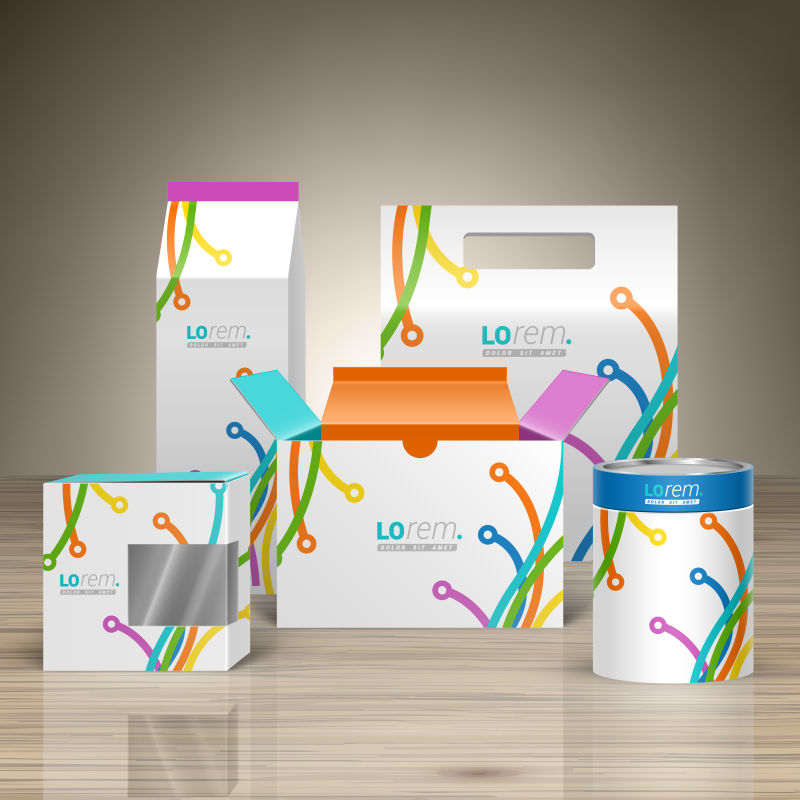 创意矢量现代商业包装盒设计