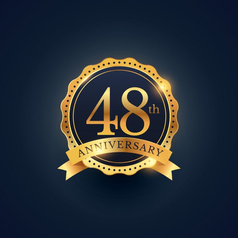 金婚纪念章第四十八周年矢量徽章