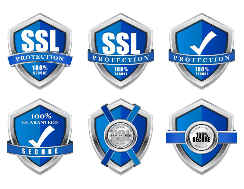 蓝盾安全保护SSL矢量图标