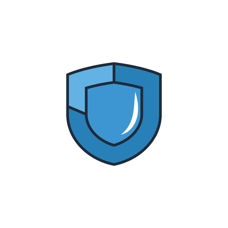 数据屏蔽安全保护盾牌标志矢量设计
