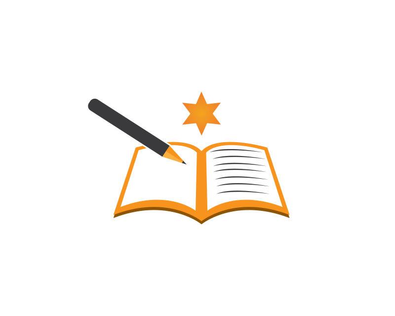 矢量书本和铅笔的智能教育logo