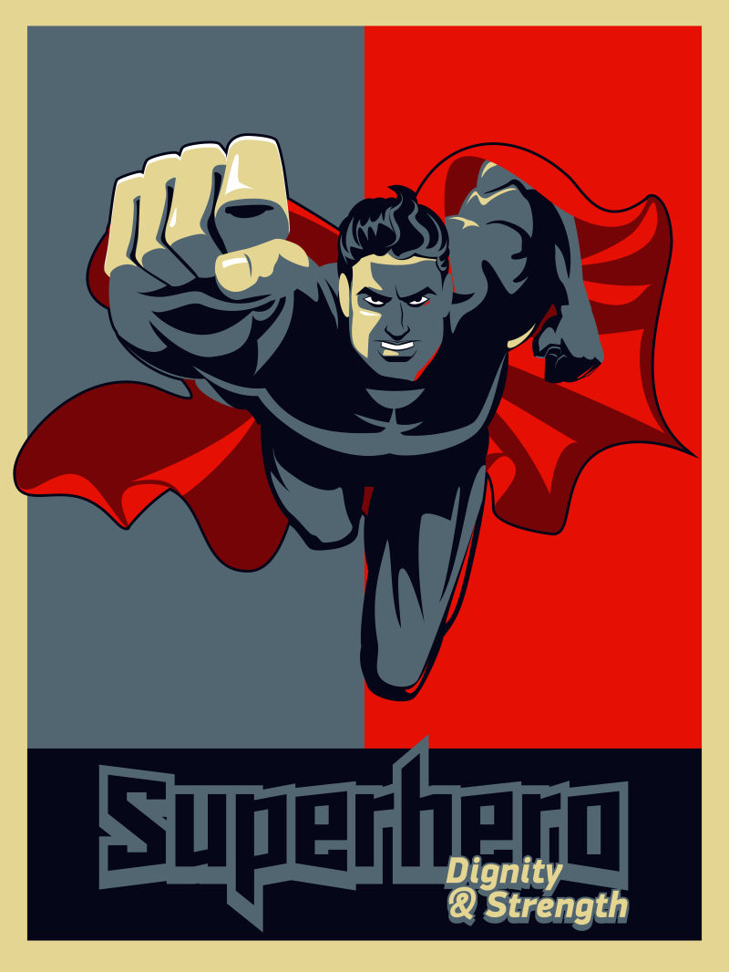 矢量的超级英雄海报设计