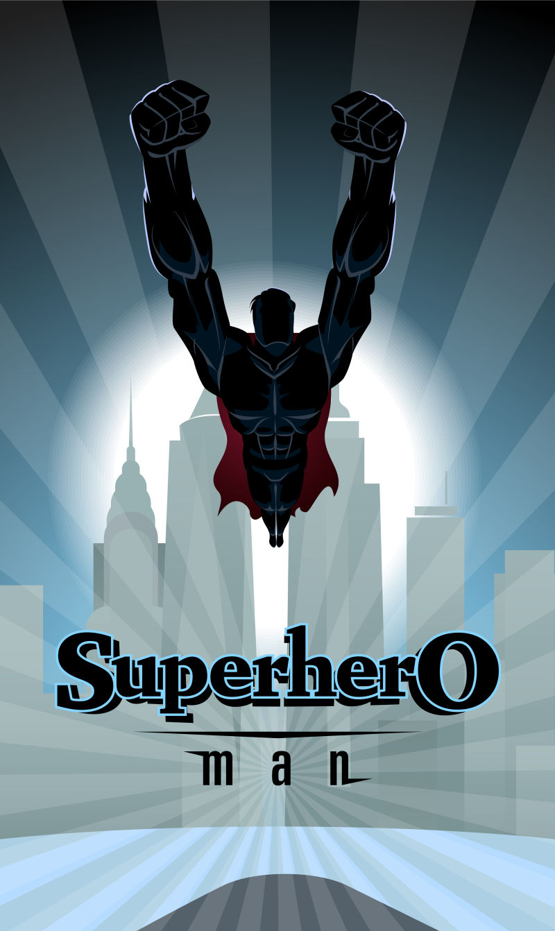 超级英雄海报矢量设计