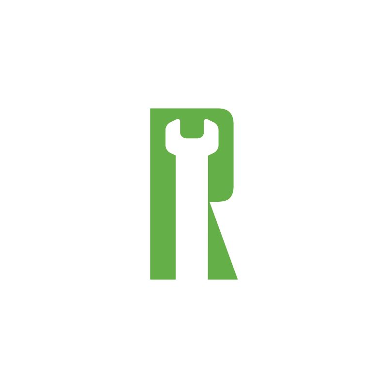 矢量字母R修复标志设计