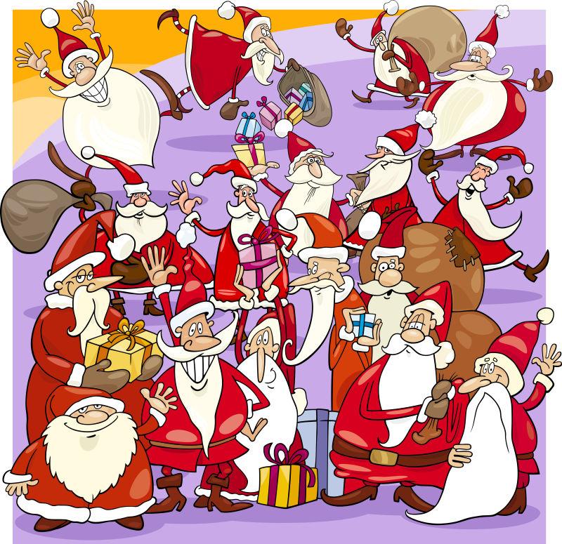 矢量设计卡通圣诞老人图集