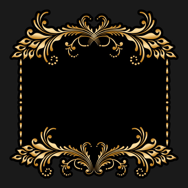 矢量集金色古典装饰元素框