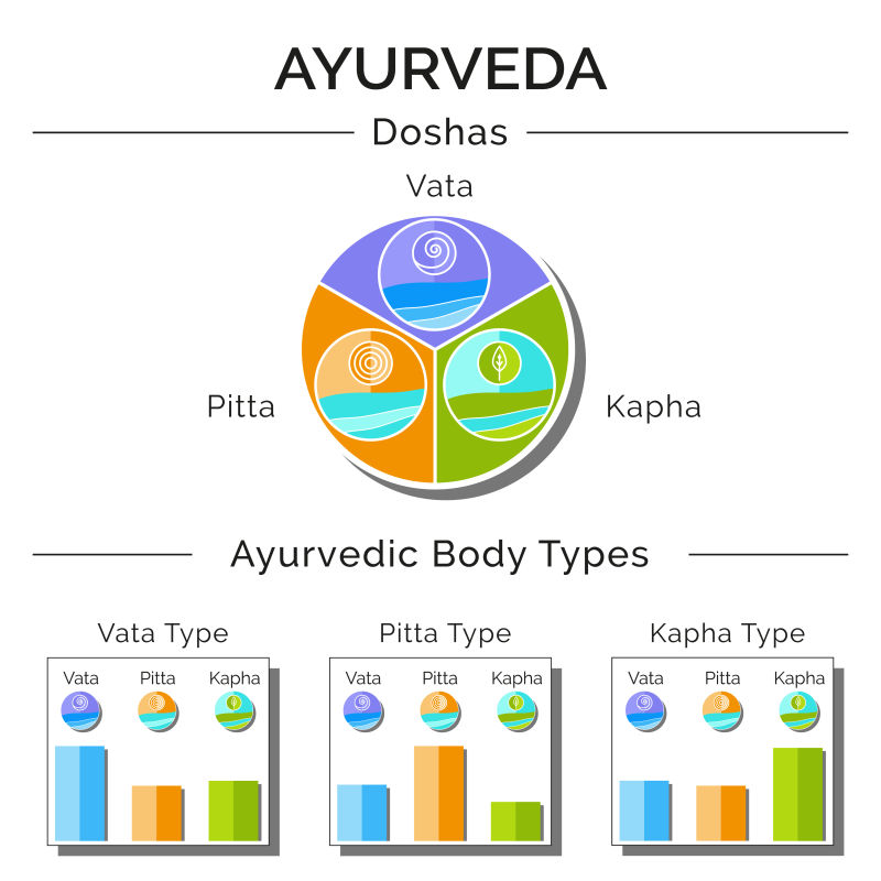 阿育吠陀信息图形矢量插图