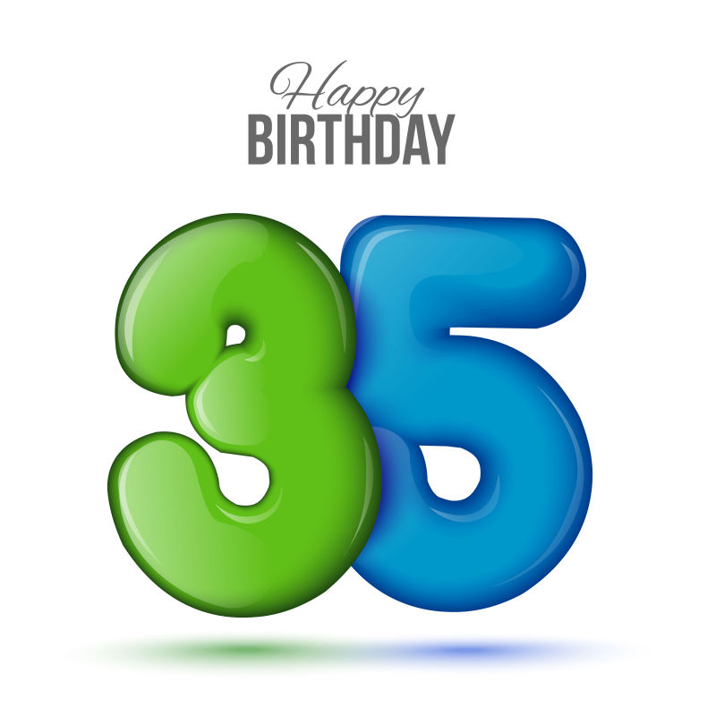 创意矢量35岁生日数字设计