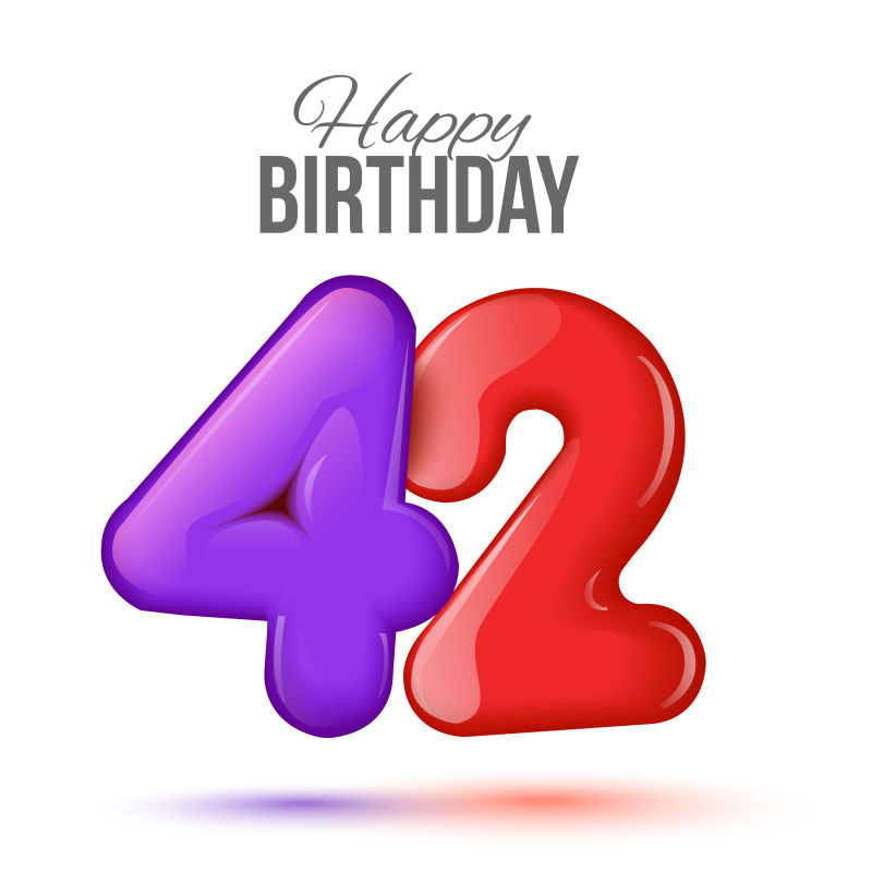 创意矢量42岁生日数字设计