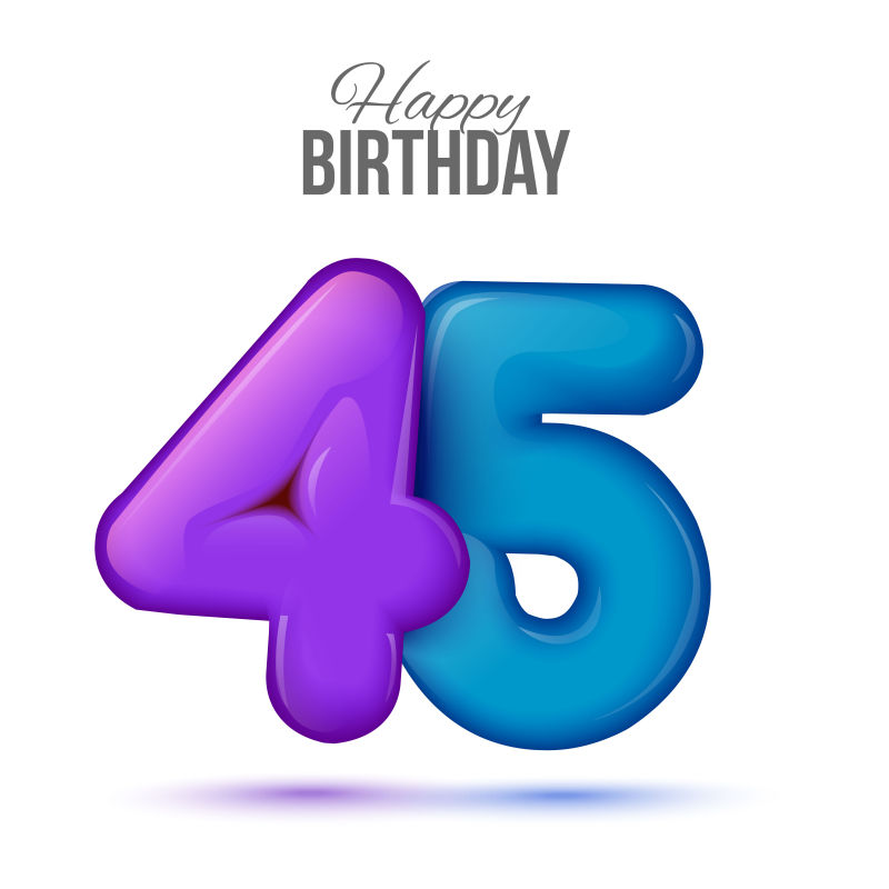 创意矢量45岁生日数字设计
