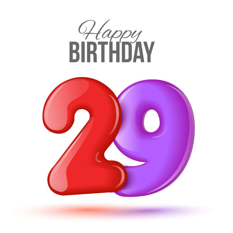 创意矢量29岁生日数字设计