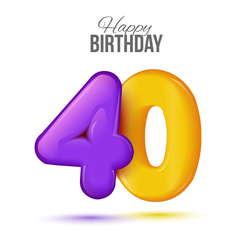 创意矢量40岁生日数字设计