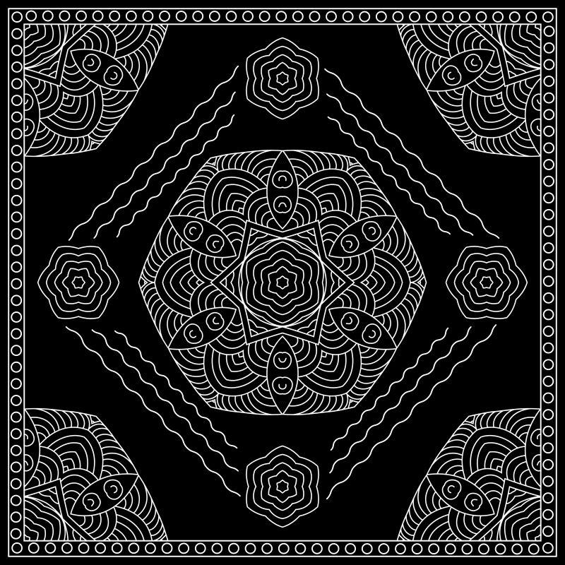 矢量黑色和白色抽象带的圆形抽象装饰