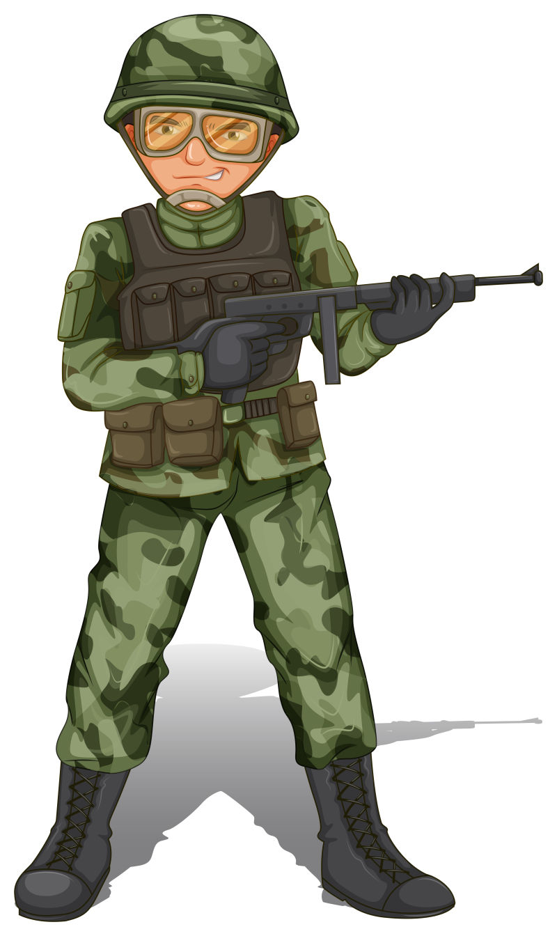 创意矢量野战士兵插图
