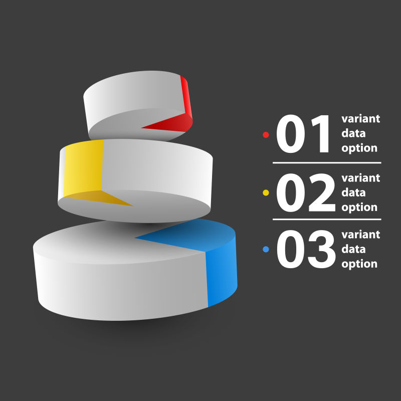 创意矢量三维饼图元素的信息图表设计